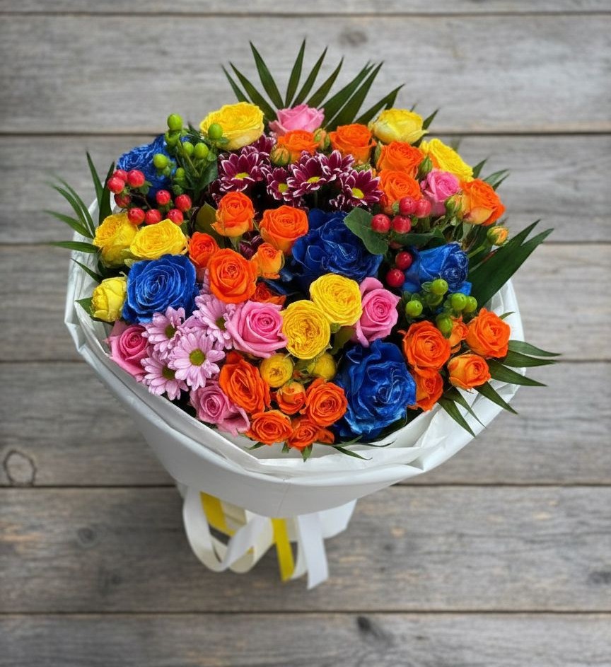 Букет цветов из: Розы и Хризантемы в Жуково