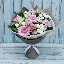 Букет цветов из:  Герберы, Альстромерии и Хризантемы в Жуково