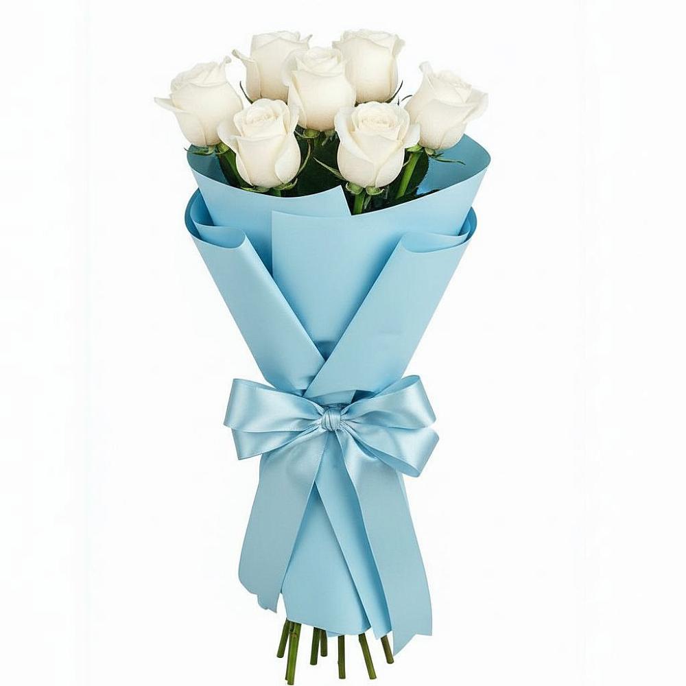 Букет 7 белых роз Проуд в Жуково