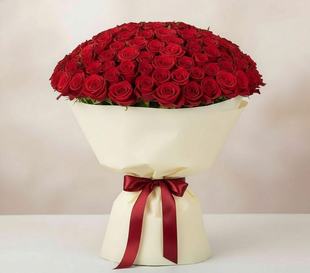Букет 101 Красная роза Милано в Жуково