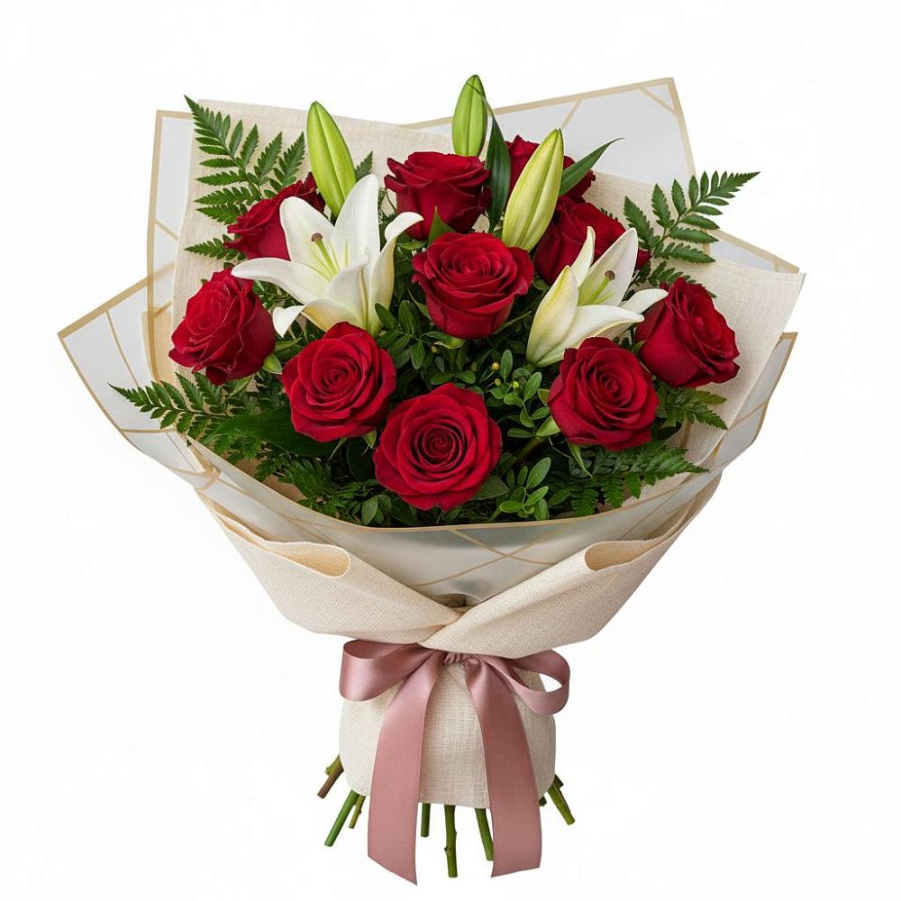 Букет цветов из: Лилии и Розы в Жуково