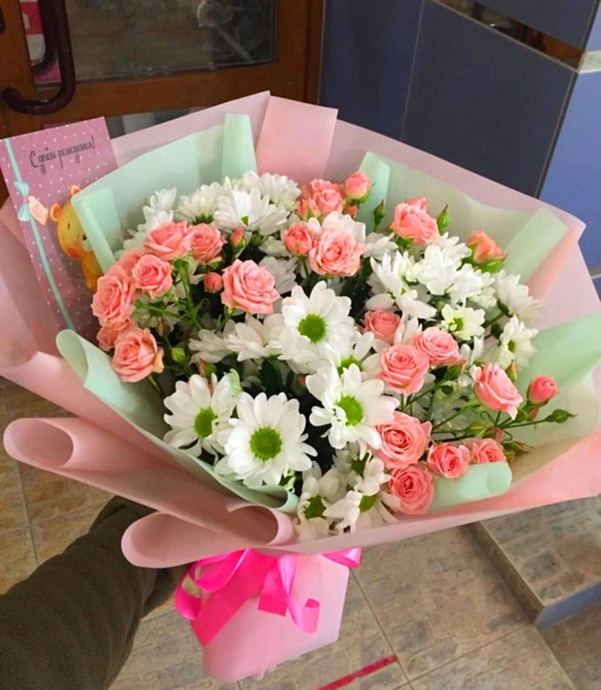 Букет цветов из: Розы и Хризантемы в Жуково