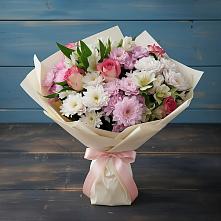 Букет цветов из:  Хризантемы, Альстромерии и Розы в Жуково