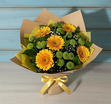 Букет цветов из:  Герберы и Хризантемы в Жуково