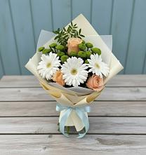 Букет цветов из:  Герберы, Розы и Хризантемы в Жуково